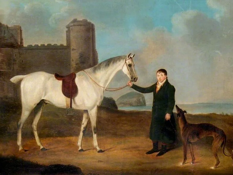 1759-John Nost Sartorius - Uomo con cavallo e levriero - Museo della vita rurale inglese